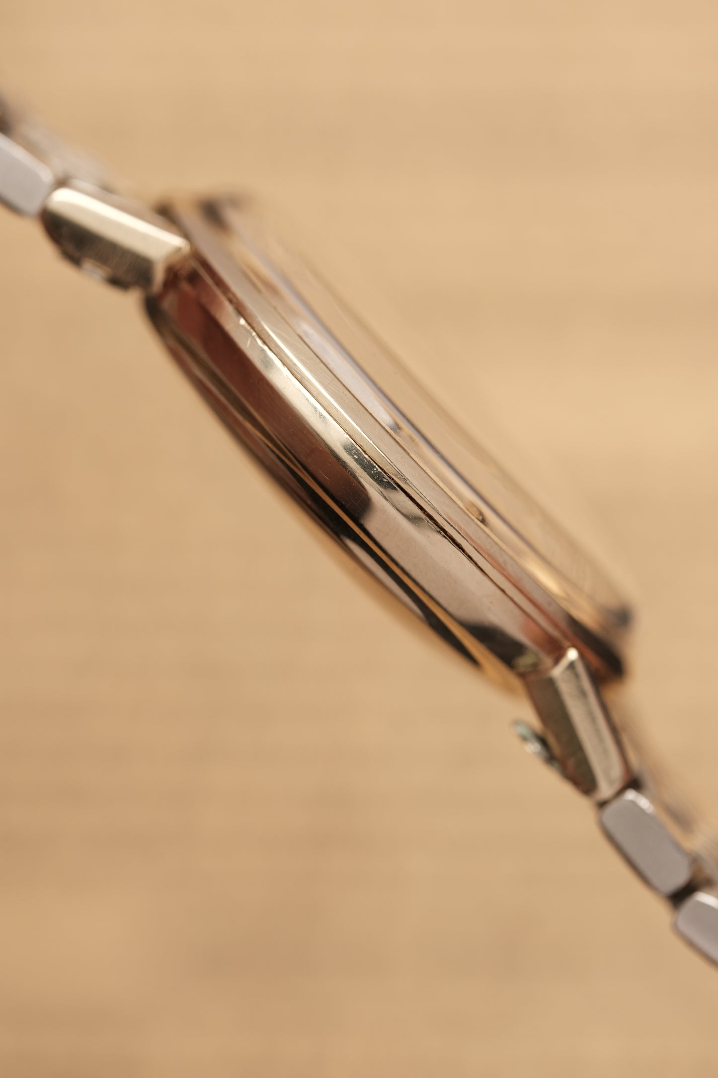 1967  14K Solid Gold Omega Seamaster De Ville reference LL 6590-1 34mm with Gold beads of rice bracelet