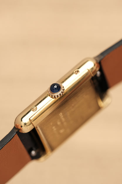 CARTIER MUST DE TANK VERMEIL (SM 20x28mm) BLACK DIAL HAND WINDING