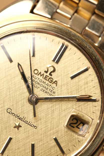 1969 OMEGA Constellation C-shape Day Chronometer Linen Champagne Dial - 168.017