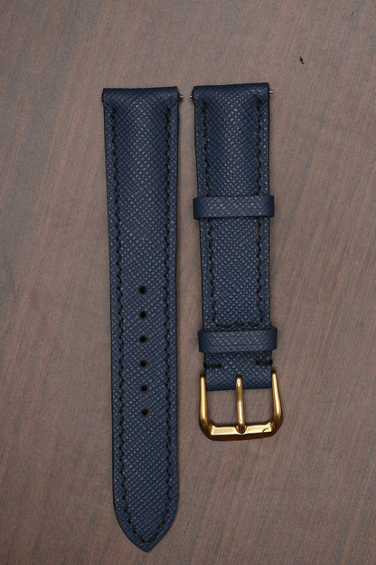 Midnight Navy Epsom Calfskin Leather Strap