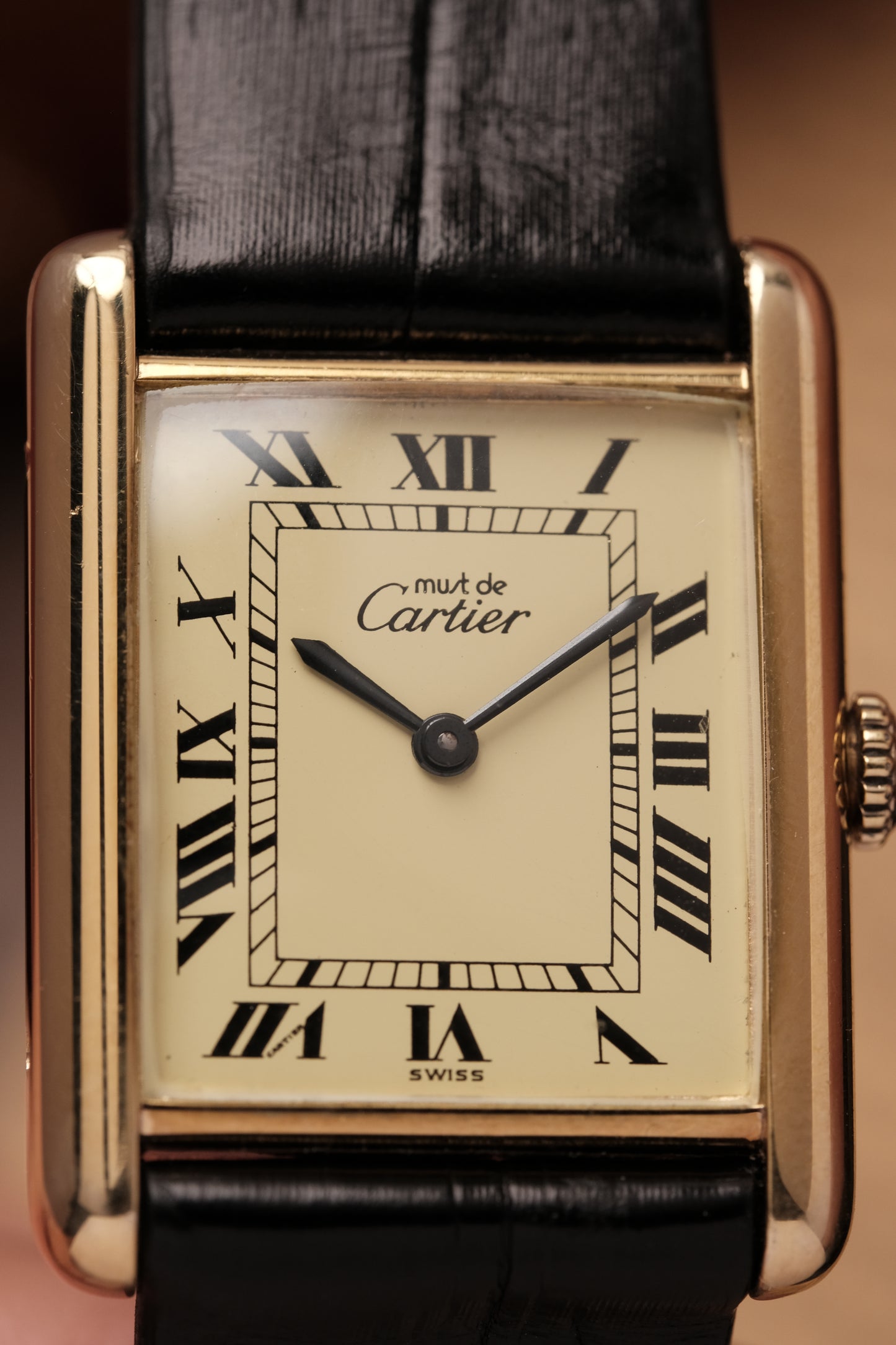 CARTIER MUST DE CARTIER TANK Hand Winding VERMEIL ROMAN DIAL REF. 6 097875
