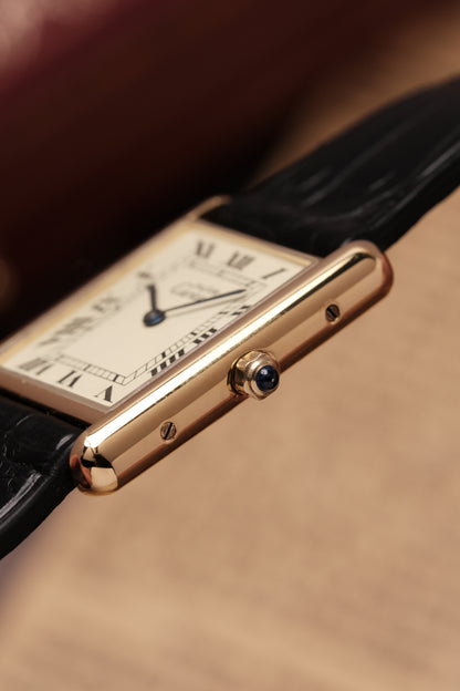 CARTIER MUST DE CARTIER TANK VERMEIL ROMAN DIAL REF. 681006