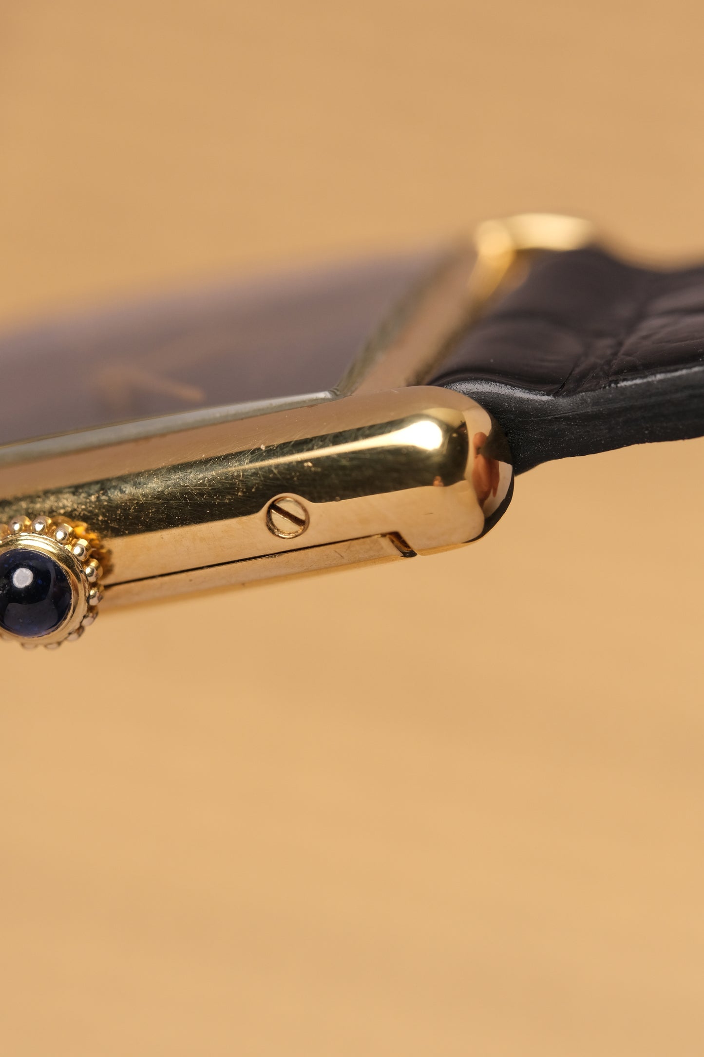 CARTIER MUST DE CARTIER TANK 23x31 Hand Winding VERMEIL Black DIAL REF. 6 062961