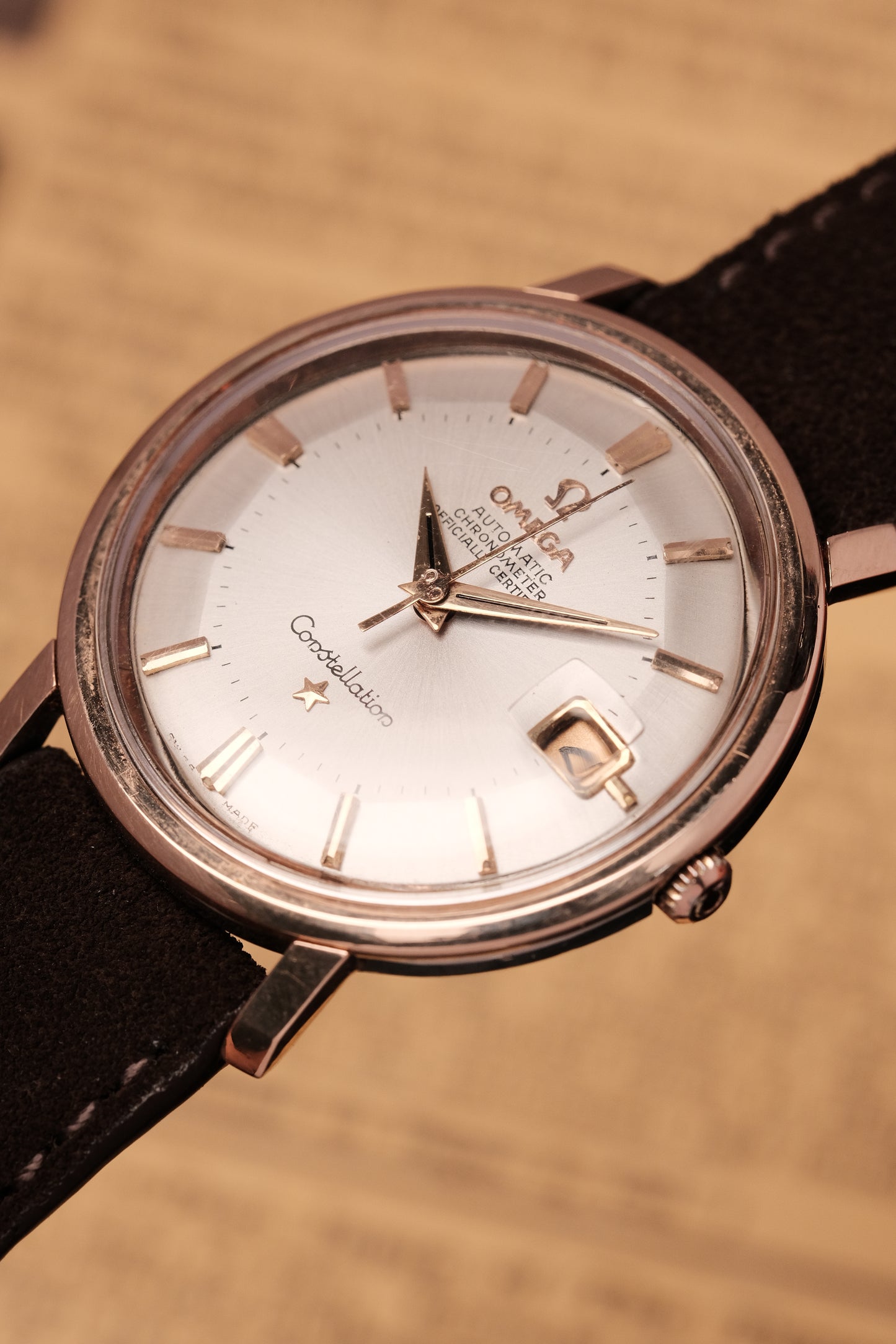 1966 OMEGA CONSTELLATION PIE PAN White Dial Rose Gold AUTOMATIC CHRONOMETER REF. 168.004