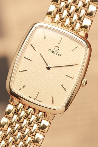 Omega De Ville Ref. 395.0876.2 Cal.1378 Ultra Thin Gold Quartz Integrated Bracelet