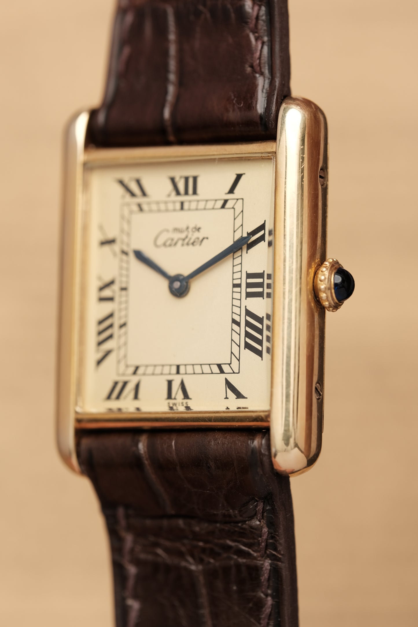 CARTIER MUST DE TANK VERMEIL (LM 23x31mm) ROMAN DIAL HAND WINDING