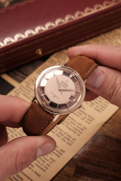 1966 OMEGA CONSTELLATION PIE PAN Mirror Rose Gold Dial (Salmon Dial )CHRONOMETER REF 168.004