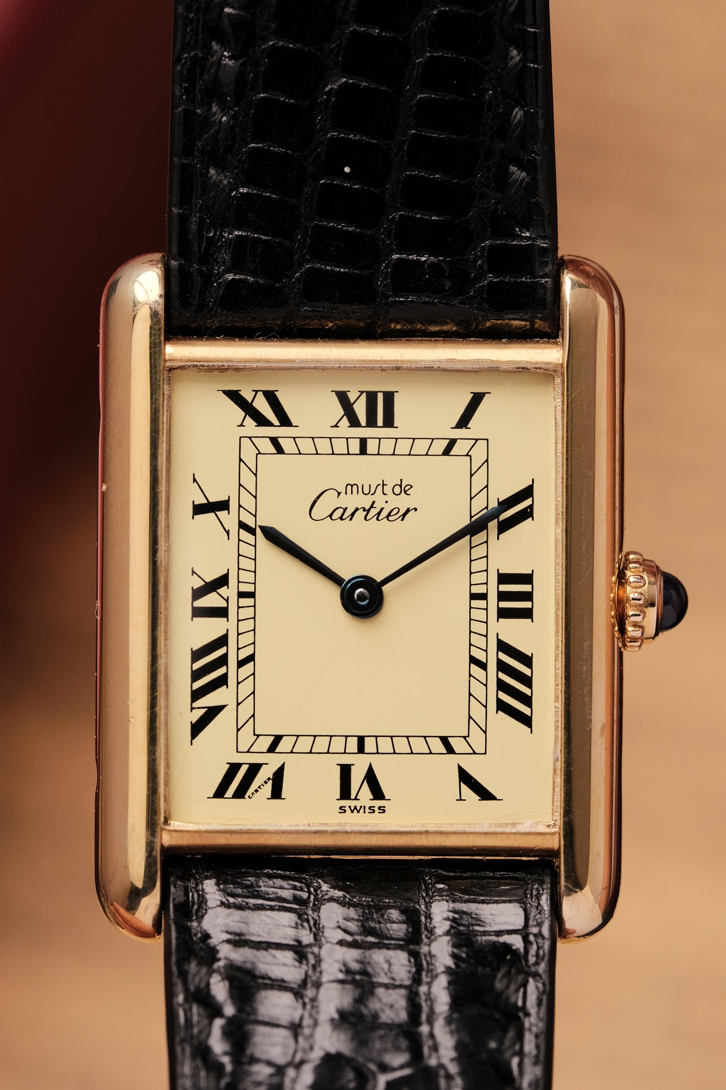 CARTIER MUST DE CARTIER TANK VERMEIL ROMAN DIAL REF. 681006
