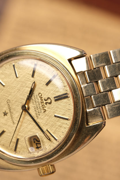 1969 OMEGA Constellation C-shape Day Chronometer Linen Champagne Dial - 168.017