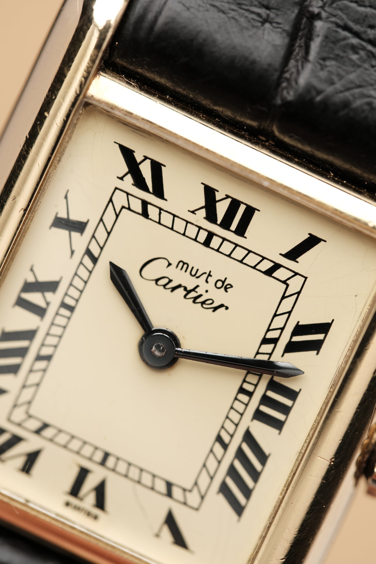Vintage Cartier Must De Tank Vermeil (SM 20x28mm) ROMAN DIAL Hand Windding Ref.3096998