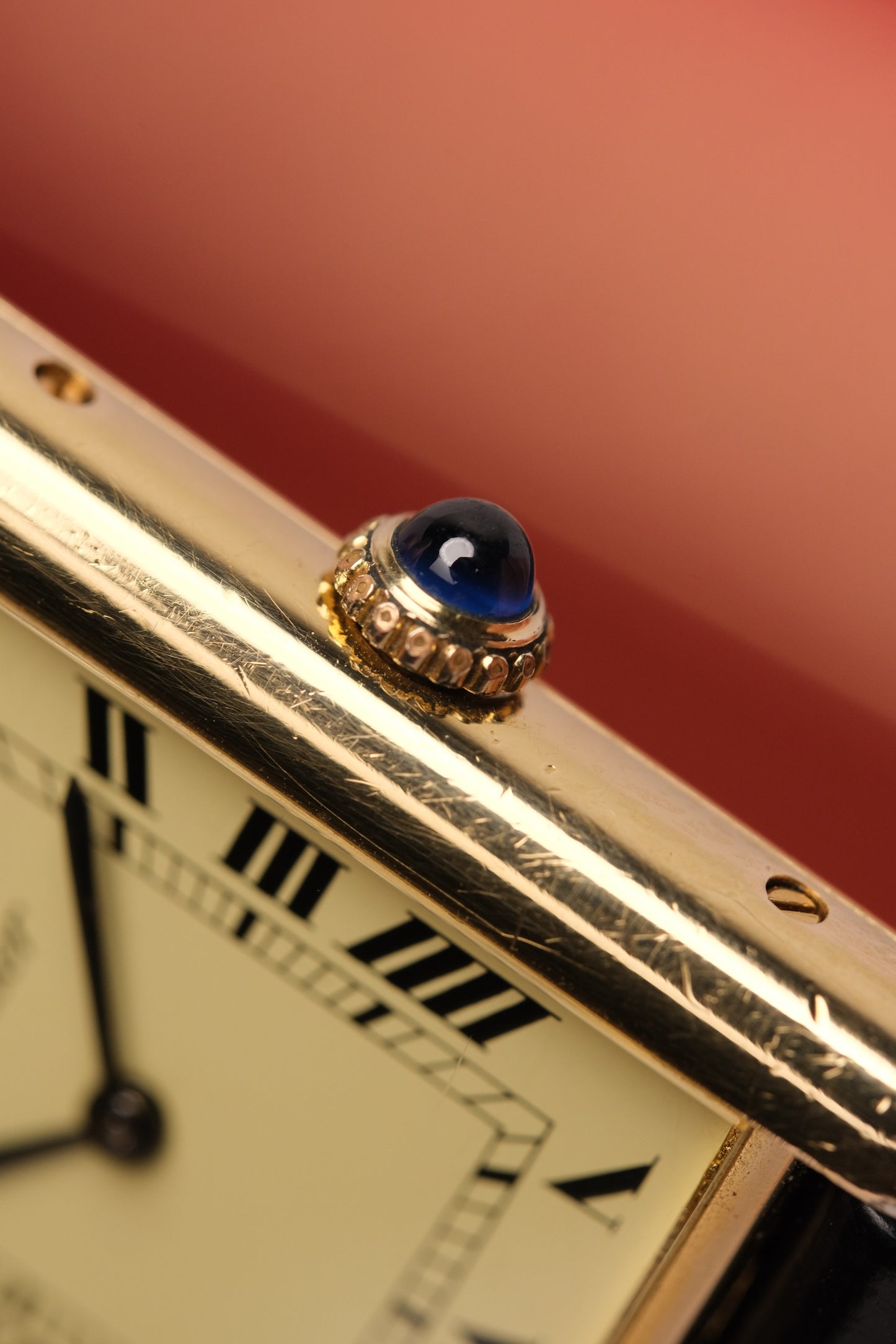 1990's CARTIER MUST DE CARTIER TANK VERMEIL ROMAN DIAL Manual Winding 23MM + Box