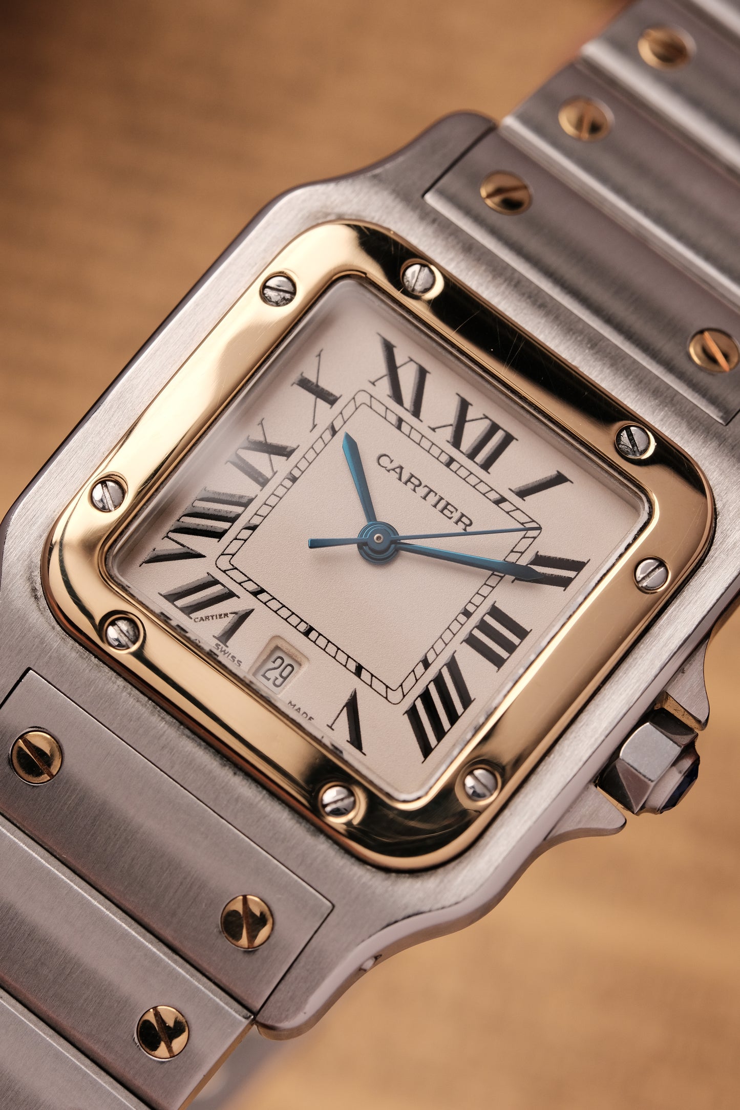 Cartier Santos Galbée 1566 Gold/Steel White Dial 29x41mm Y2K