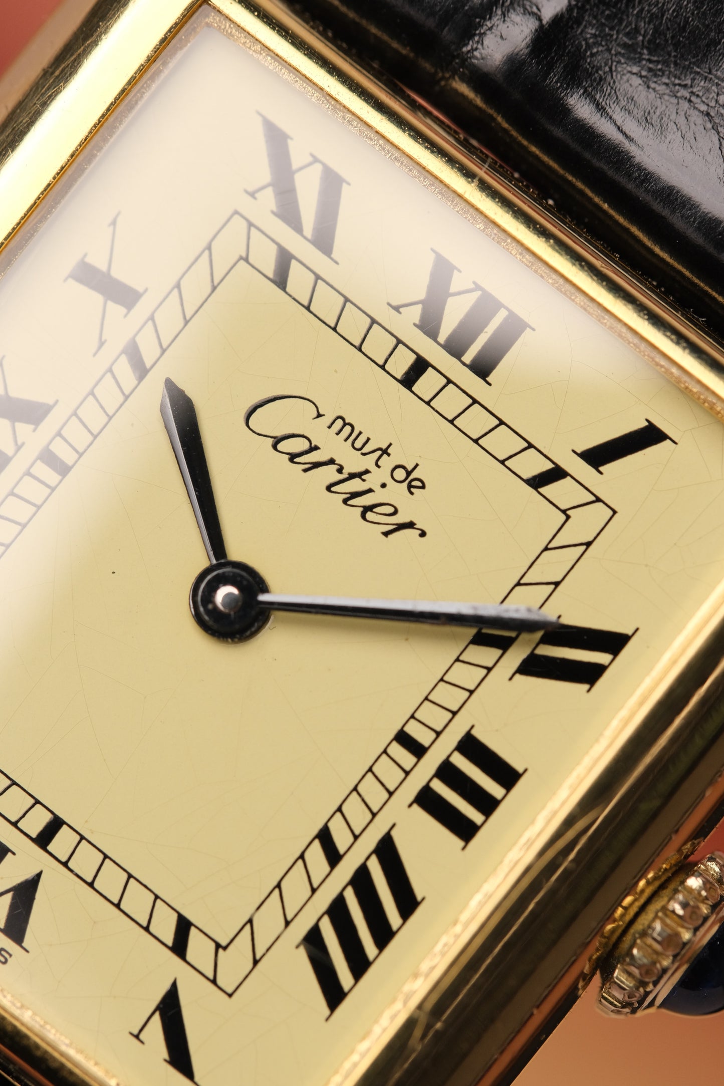 1990's CARTIER MUST DE CARTIER TANK VERMEIL ROMAN DIAL Manual Winding 23MM + Box