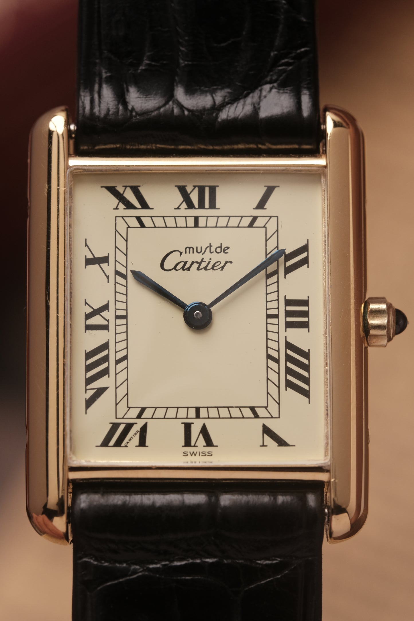 CARTIER MUST DE CARTIER TANK VERMEIL ROMAN DIAL REF. 681006