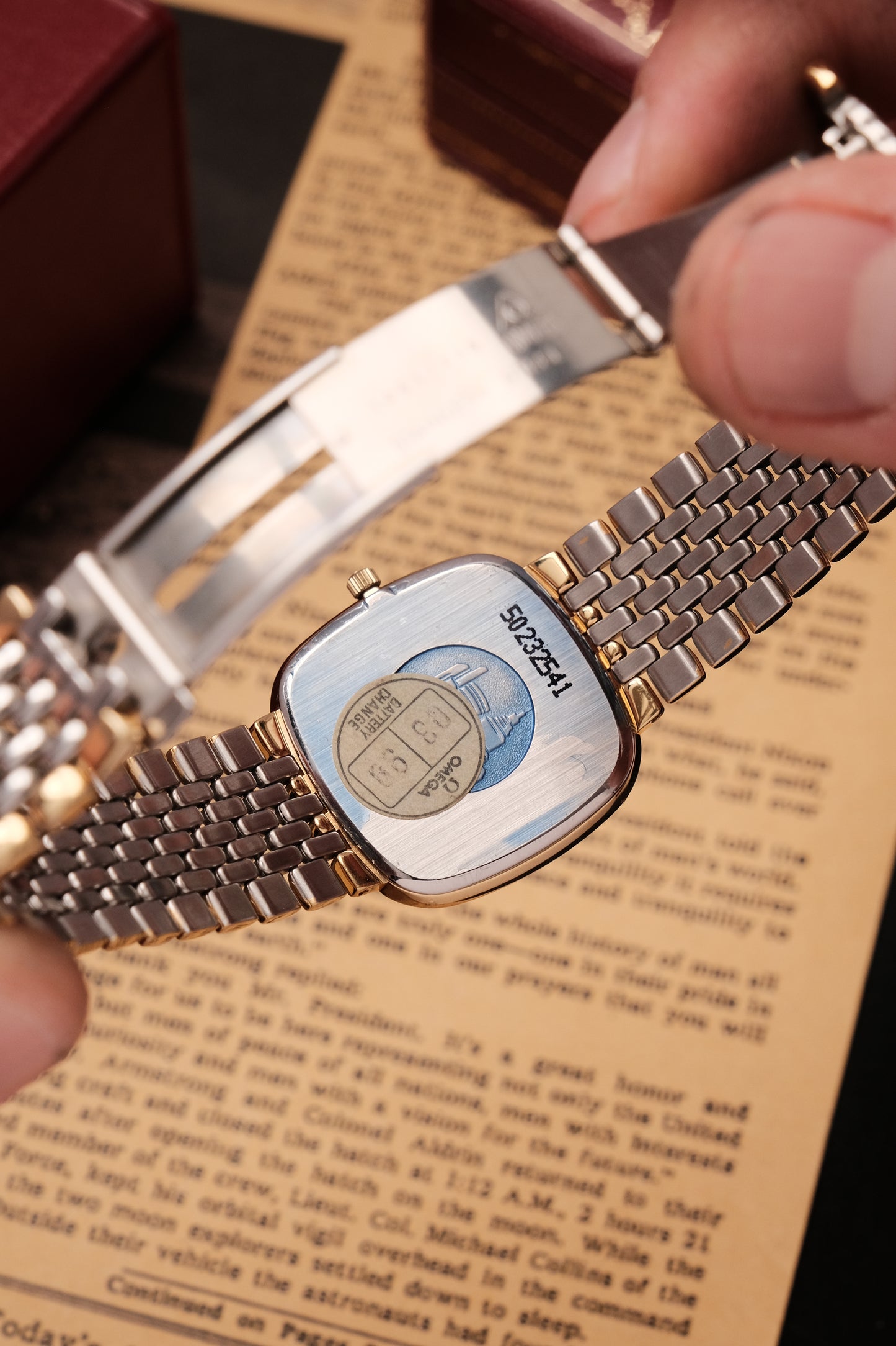 Omega De Ville Ref.395.0877 Cal.1378 Vintage Gold Quartz Integrated Bracelet