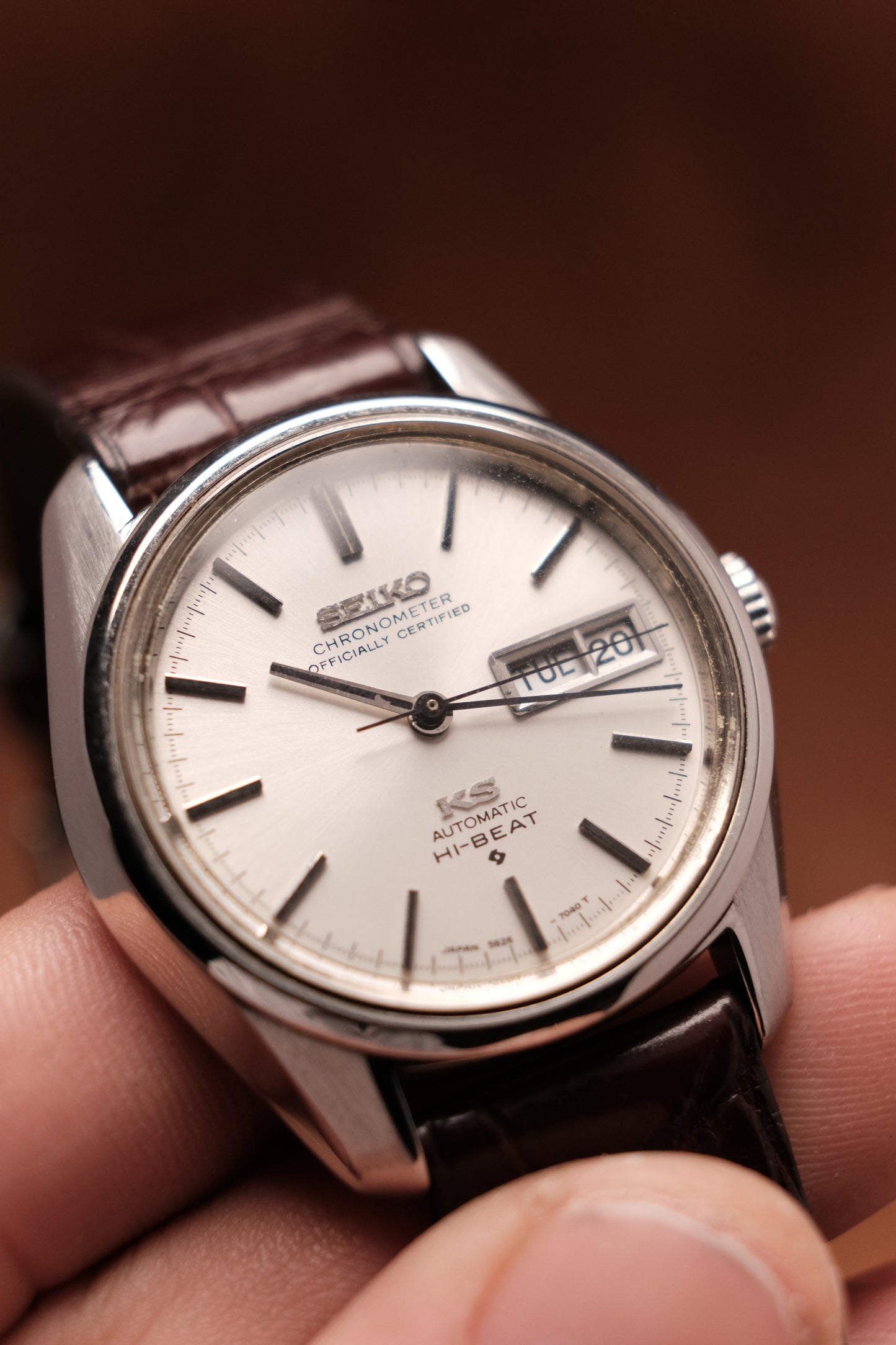 Seiko King Seiko 5626-7041 Vintage Hi-Beat Chronometer SS Automatic Mens Watch