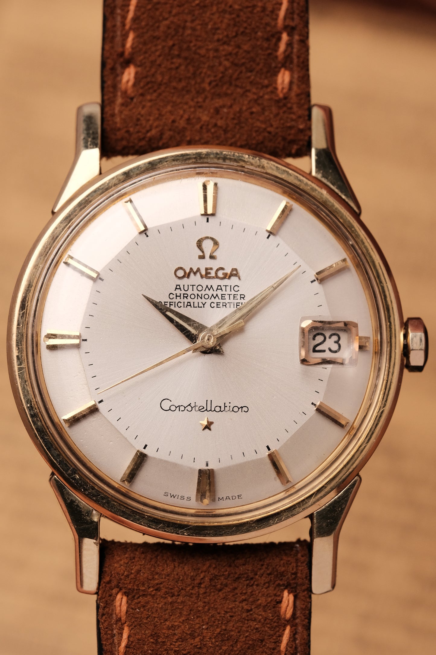 1966 OMEGA CONSTELLATION PIE PAN DOG LEG White Dial AUTOMATIC CHRONOMETER REF. 168.005