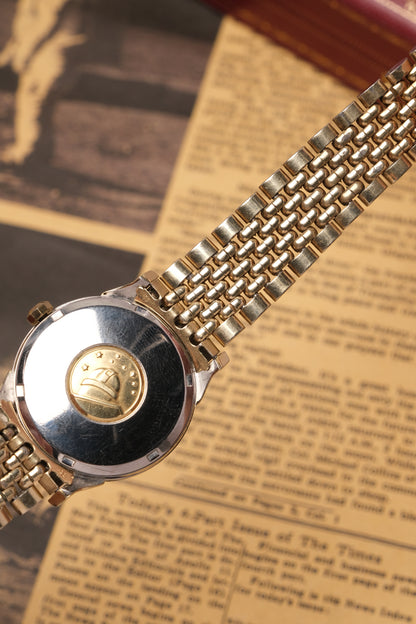 1968 OMEGA CONSTELLATION PIE PAN DOG LEG GOLD BRACELET  AUTOMATIC CHRONOMETER REF. 168.005
