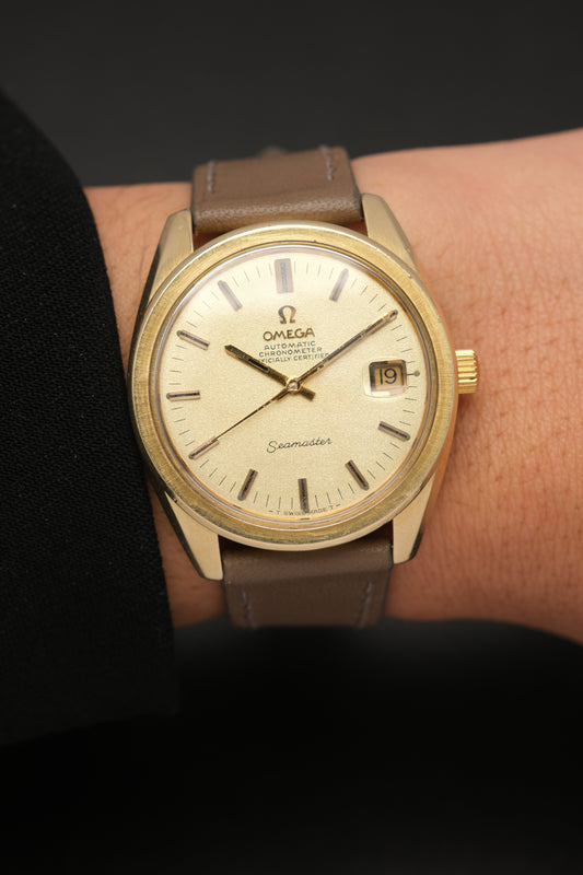 1968 Vintage Omega Seamaster Sparkle Dial Automatic 168.022 Jumbo 36mm Gold Capped Cal.564