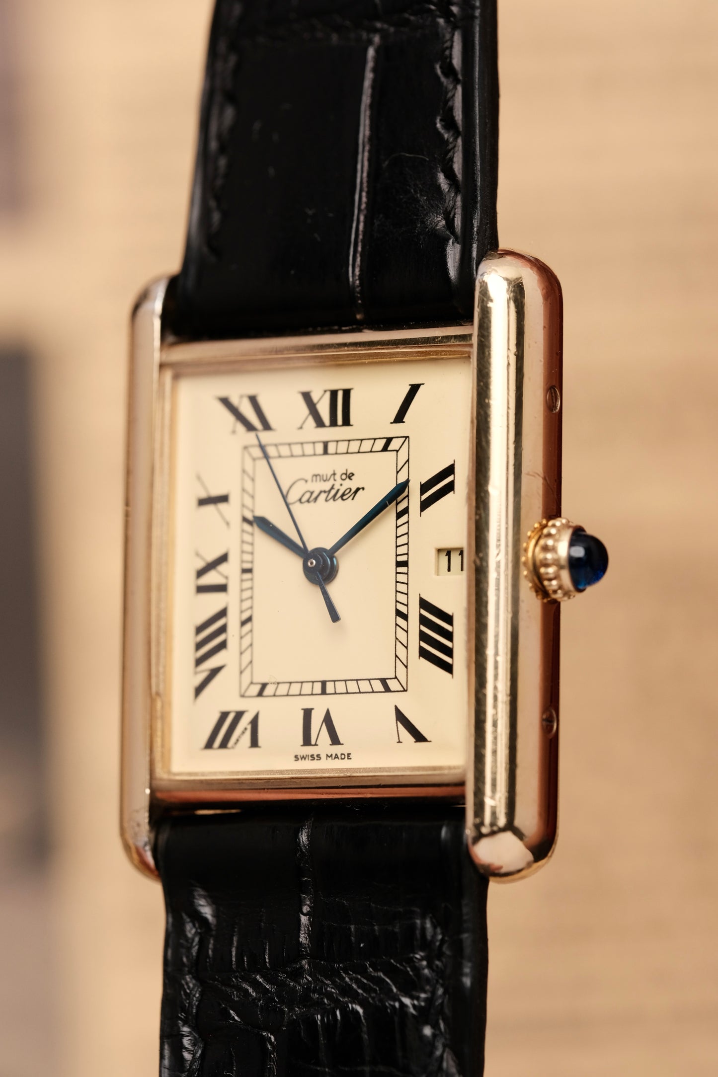 Vintage Cartier Must De Tank (XL 26x34mm) ROMAN DIAL QUARTZ Ref.2413