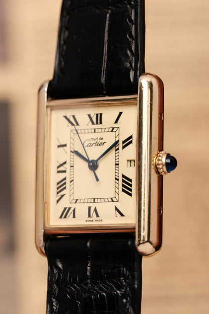 Vintage Cartier Must De Tank (XL 26x34mm) ROMAN DIAL QUARTZ Ref.2413