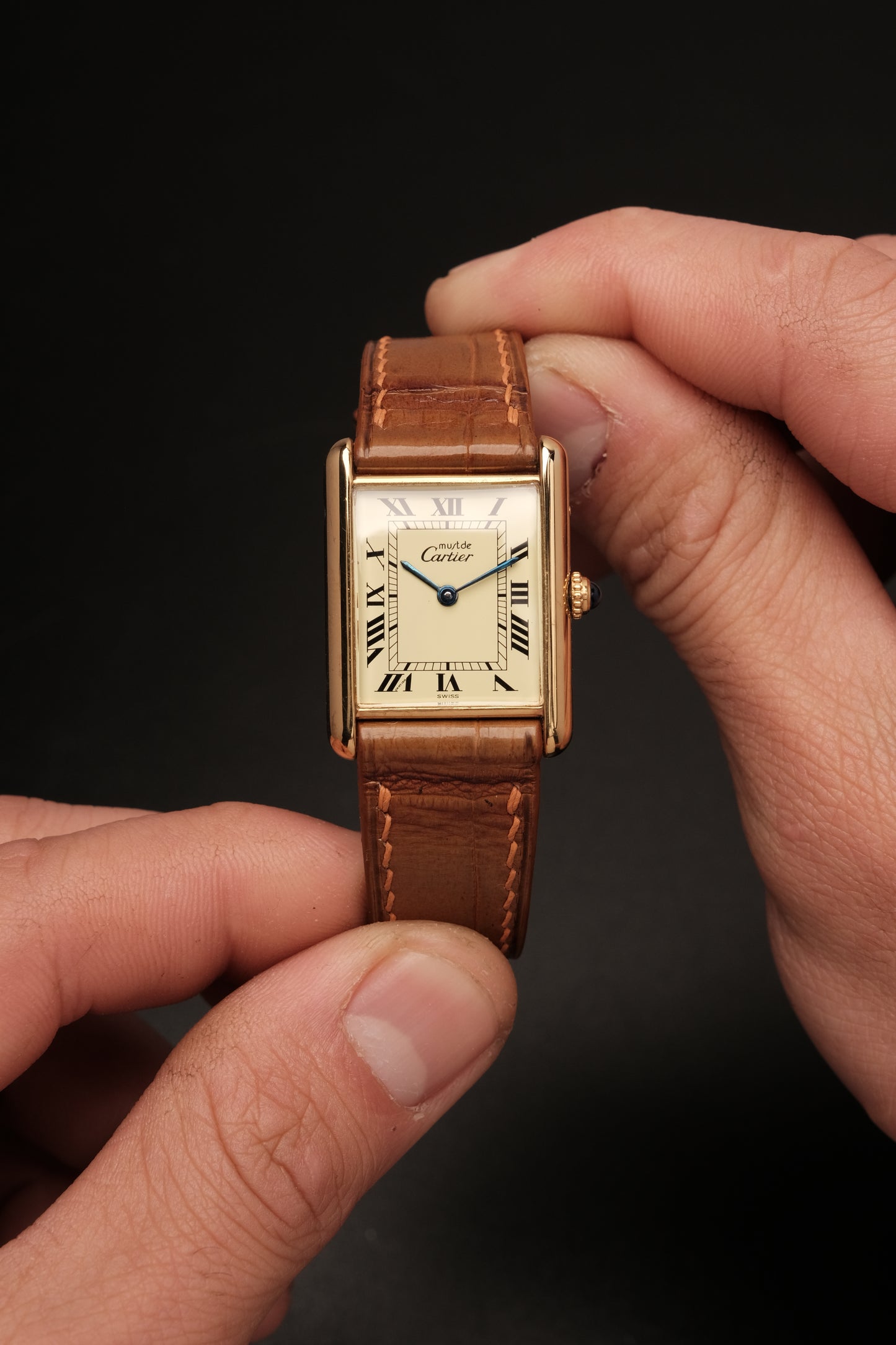 CARTIER MUST DE TANK VERMEIL (LM 23x31mm) ROMAN DIAL QUARTZ