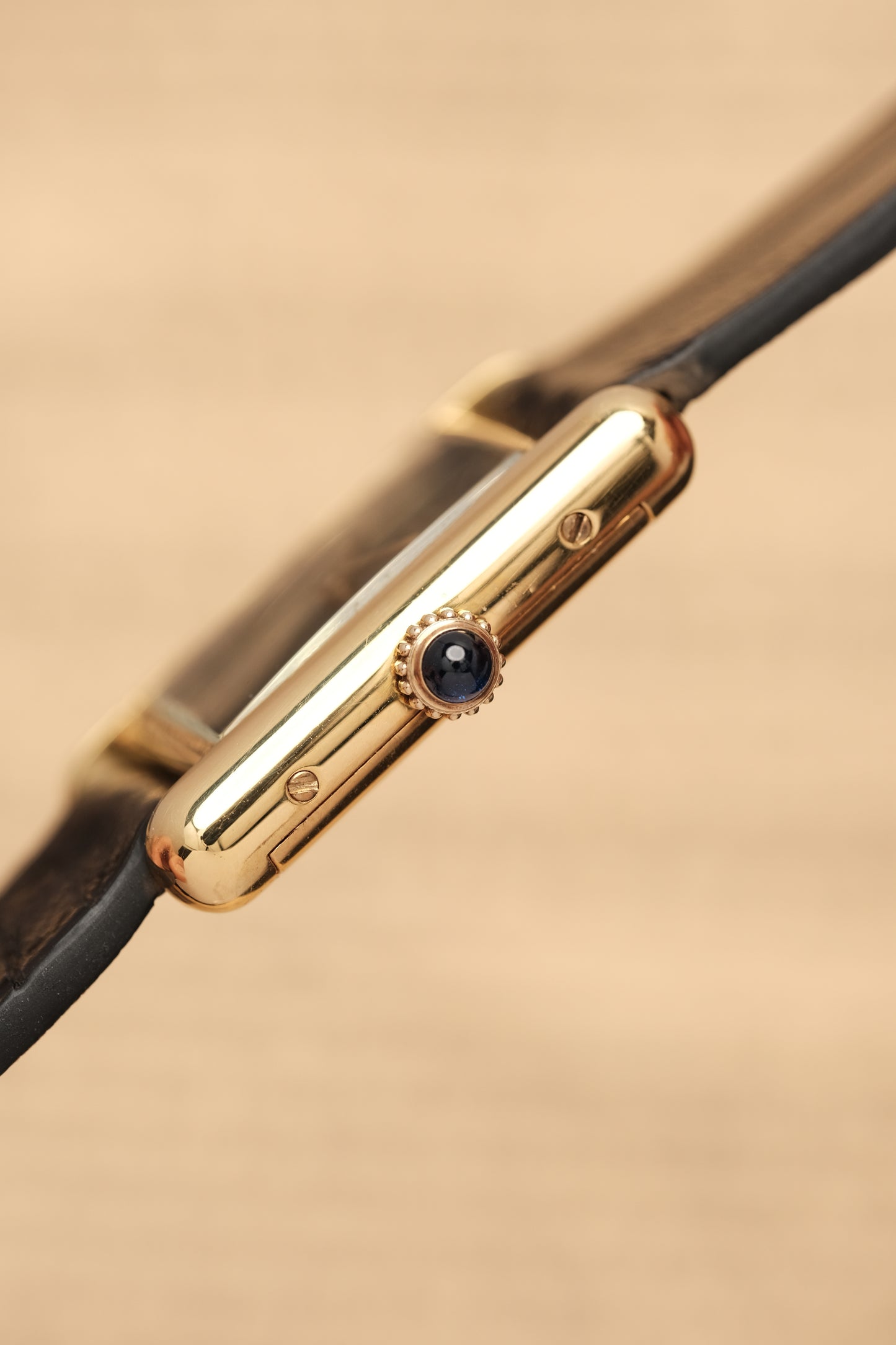 CARTIER MUST DE TANK VERMEIL (SM 20x28mm) BLACK DIAL HAND WINDING