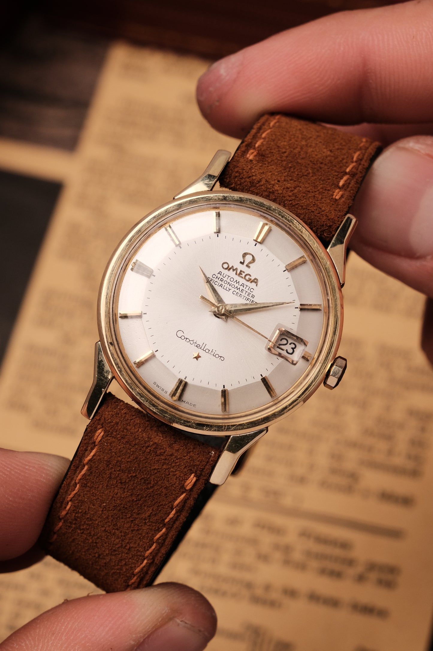 1966 OMEGA CONSTELLATION PIE PAN DOG LEG White Dial AUTOMATIC CHRONOMETER REF. 168.005