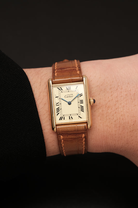 CARTIER MUST DE TANK VERMEIL (LM 23x31mm) ROMAN DIAL QUARTZ