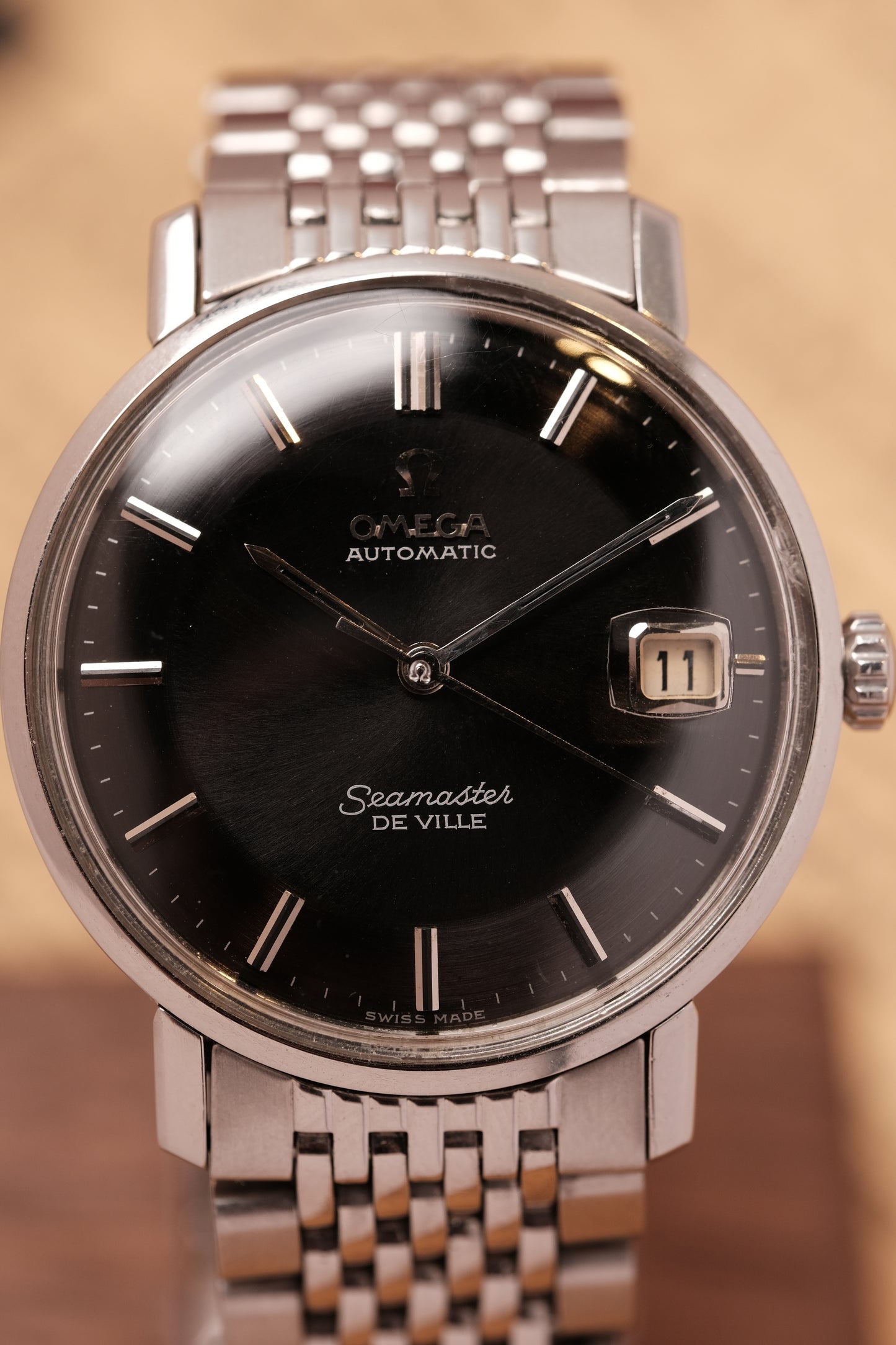 Vintage Omega Seamaster Automatic Deep Black Pie Pan Dial  166.020