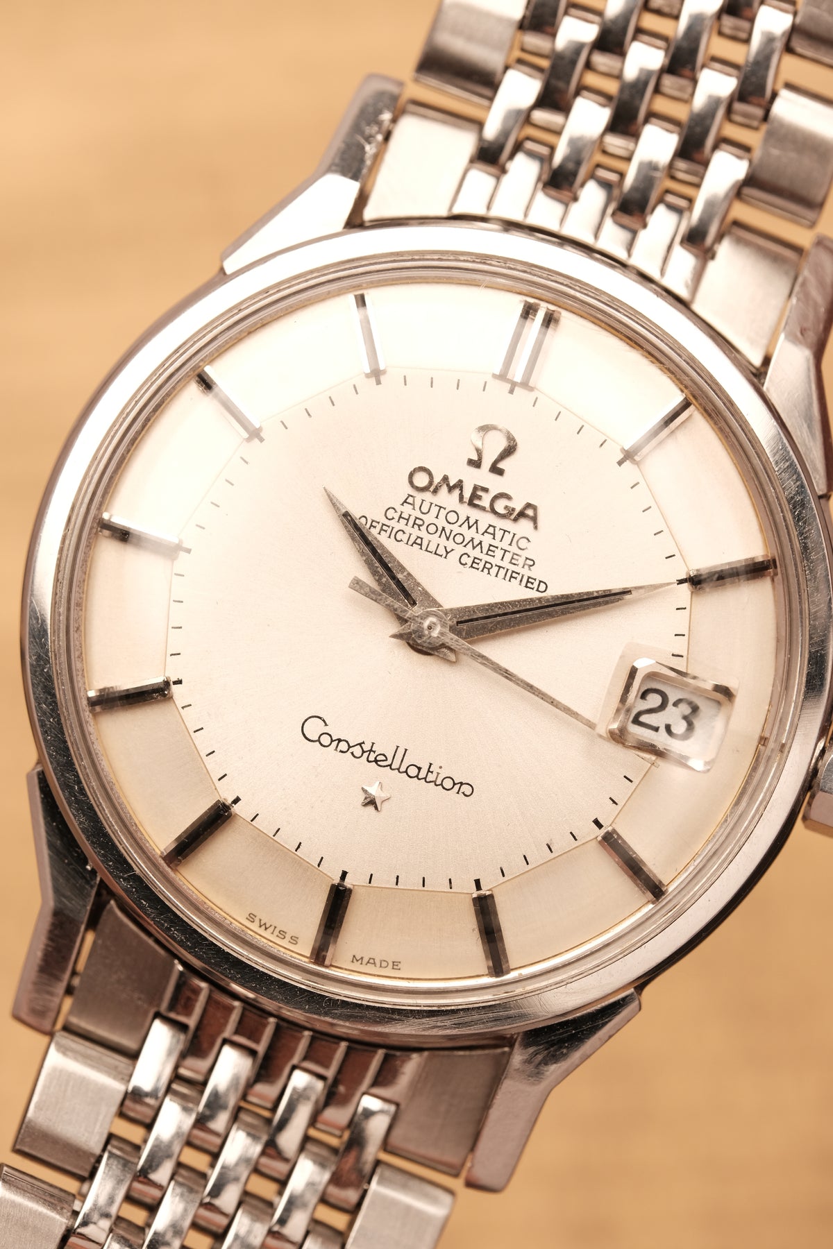 1963 OMEGA CONSTELLATION PIE PAN Stainless Steel  AUTOMATIC REF. 168.005 Beads of rice bracelet