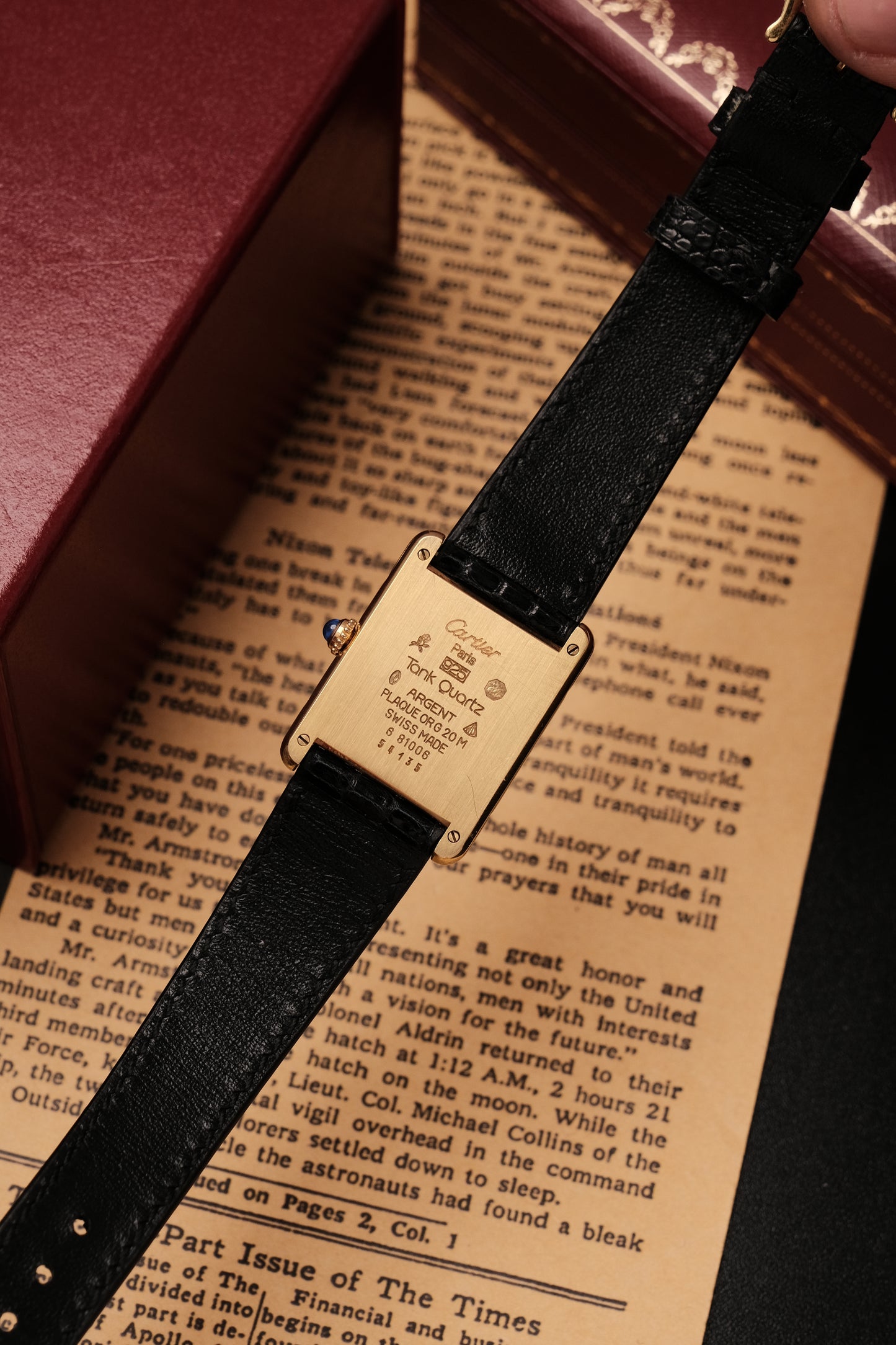 CARTIER MUST DE CARTIER TANK VERMEIL ROMAN DIAL REF. 681006