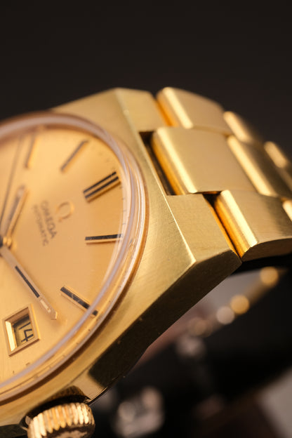 Vintage Omega Genève 166099 Gold Case Gold Bracelet Gold Dial