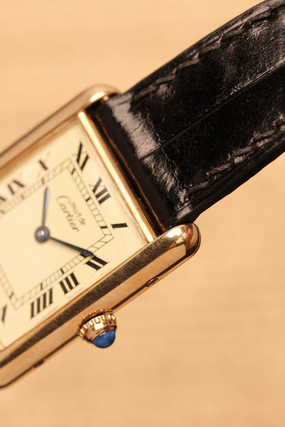 CARTIER MUST DE TANK VERMEIL (LM 23x31mm) ROMAN DIAL QUARTZ