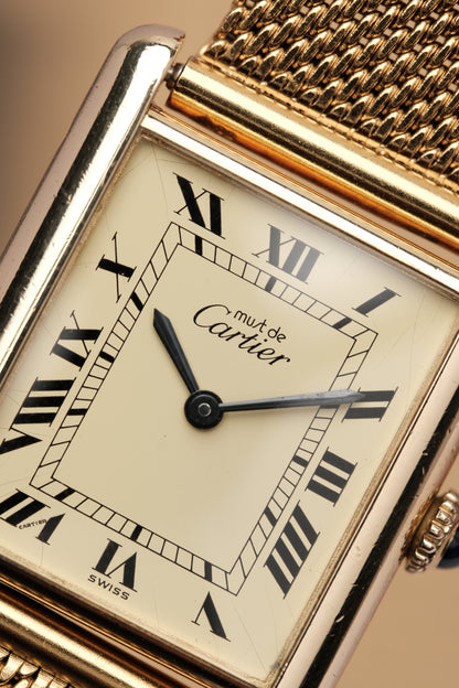 CARTIER MUST DE TANK VERMEIL (LM 23x31mm) ROMAN DIAL HAND WINDING 6144974 + BOX