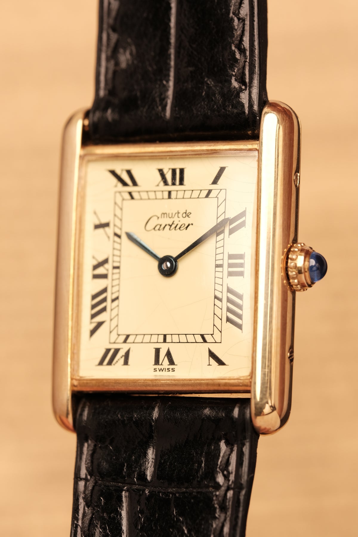 CARTIER MUST DE TANK VERMEIL (LM 23x31mm) ROMAN DIAL QUARTZ