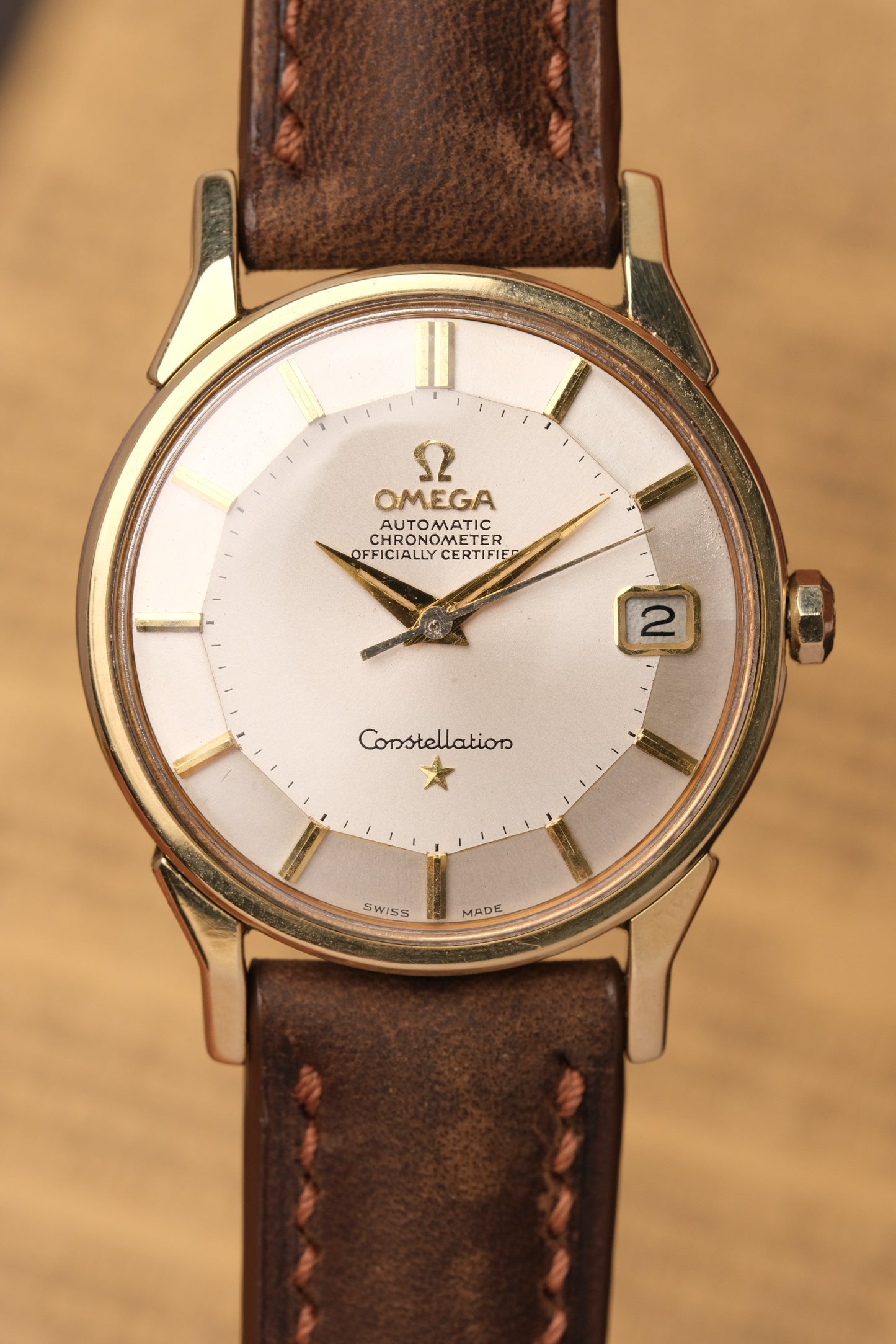 1966 OMEGA CONSTELLATION PIE PAN DOG LEG White Dial AUTOMATIC CHRONOMETER REF. 168.005