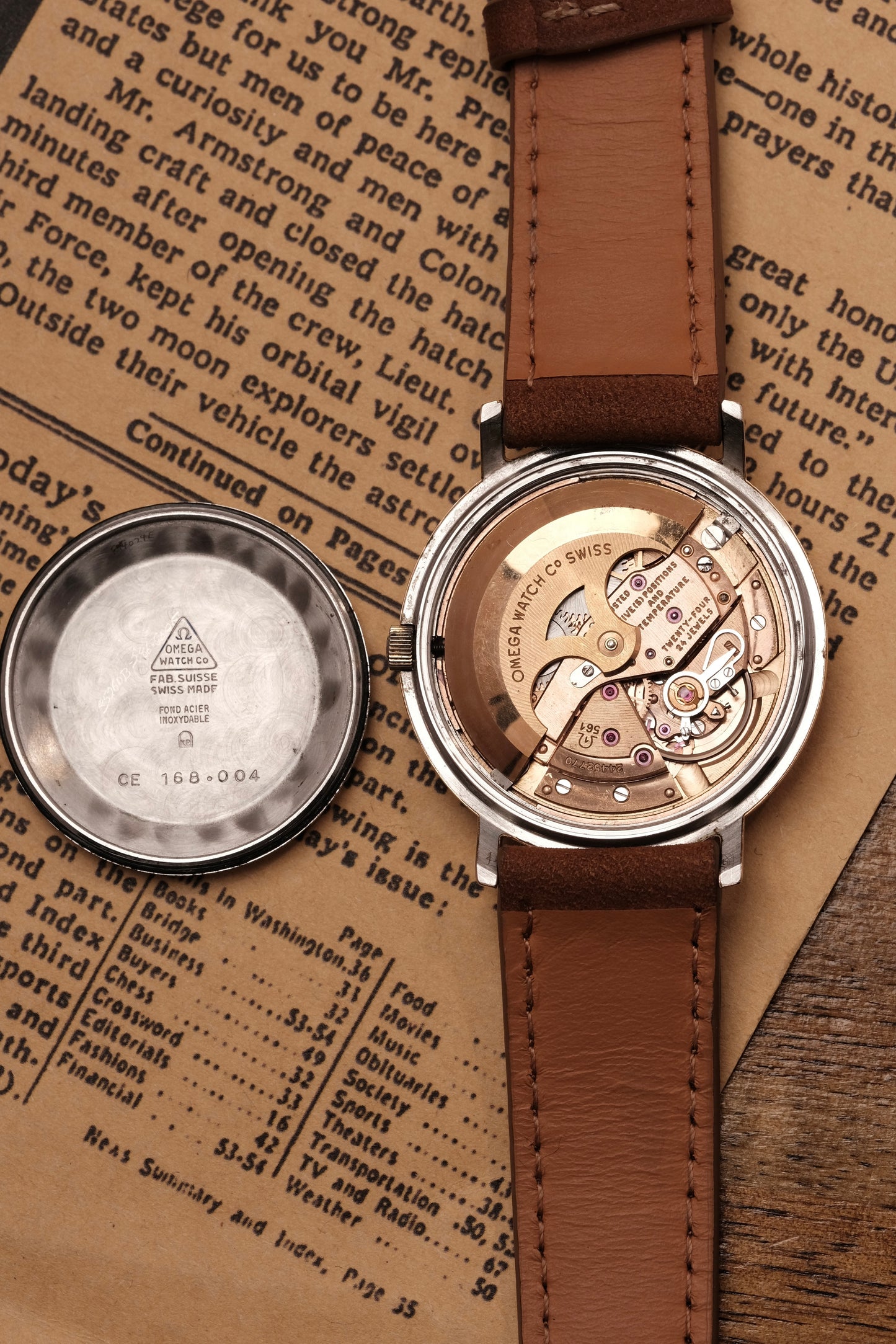 1966 OMEGA CONSTELLATION PIE PAN Mirror Rose Gold Dial (Salmon Dial )CHRONOMETER REF 168.004