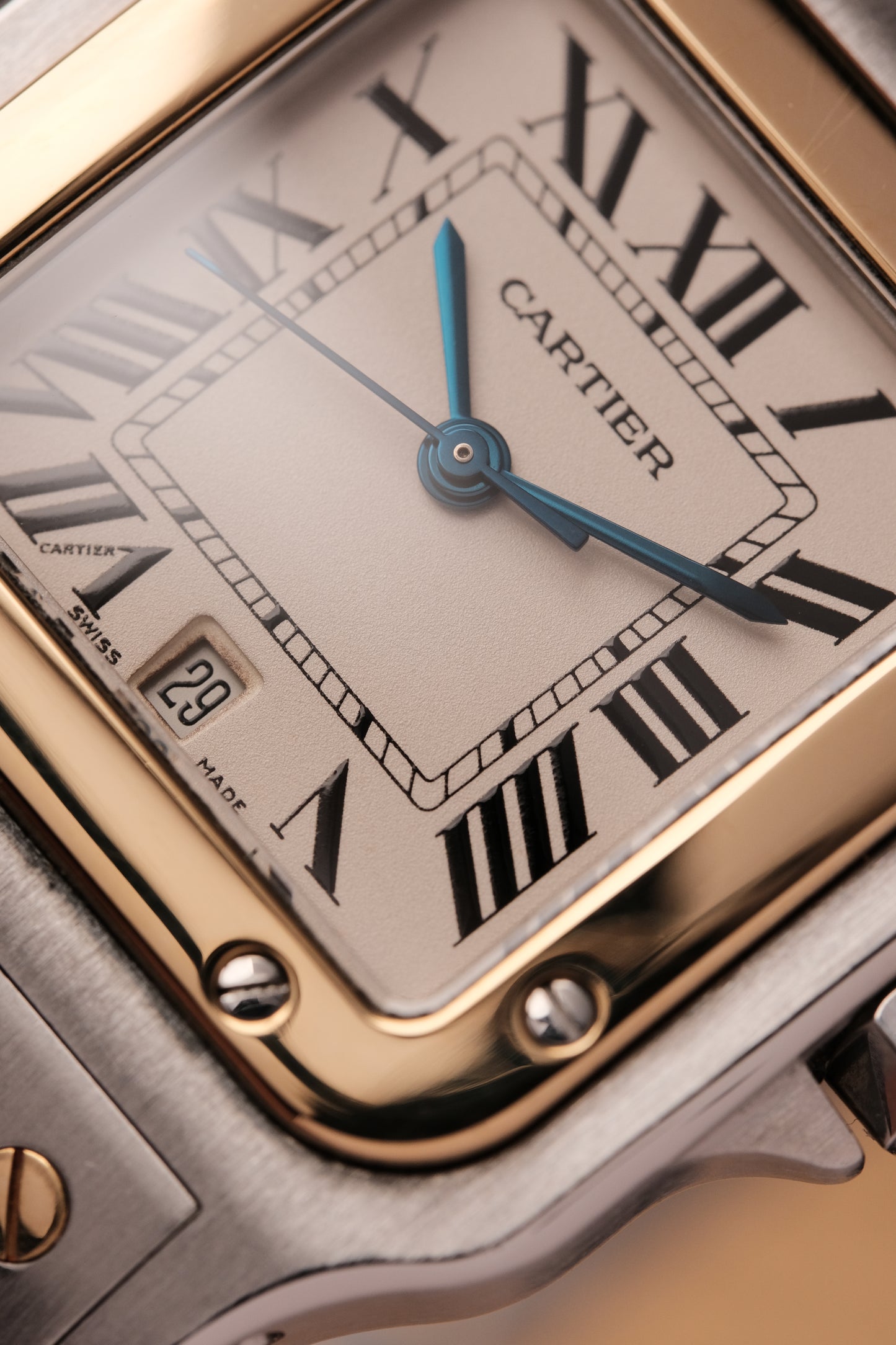 Cartier Santos Galbée 1566 Gold/Steel White Dial 29x41mm Y2K