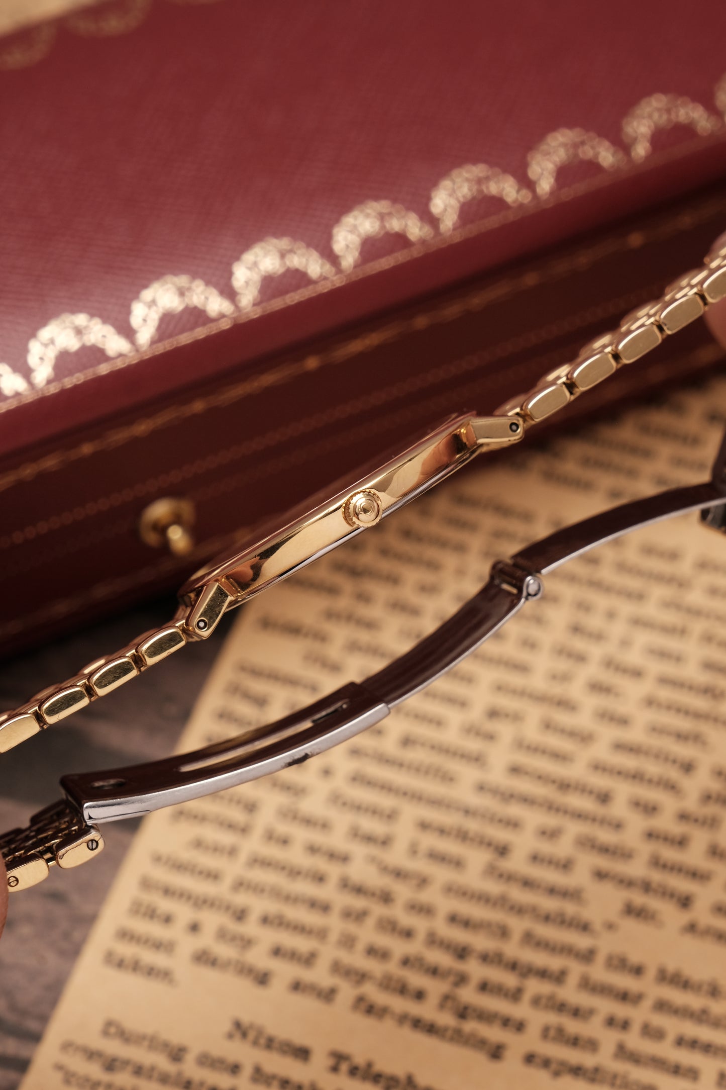 1990's (New Old Stock) Omega De Ville 395 0875.2 Quartz Gold Plated Integrated Bracelet