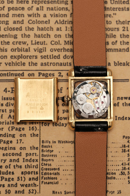 CARTIER MUST DE TANK VERMEIL (SM 20x28mm) BLACK DIAL HAND WINDING
