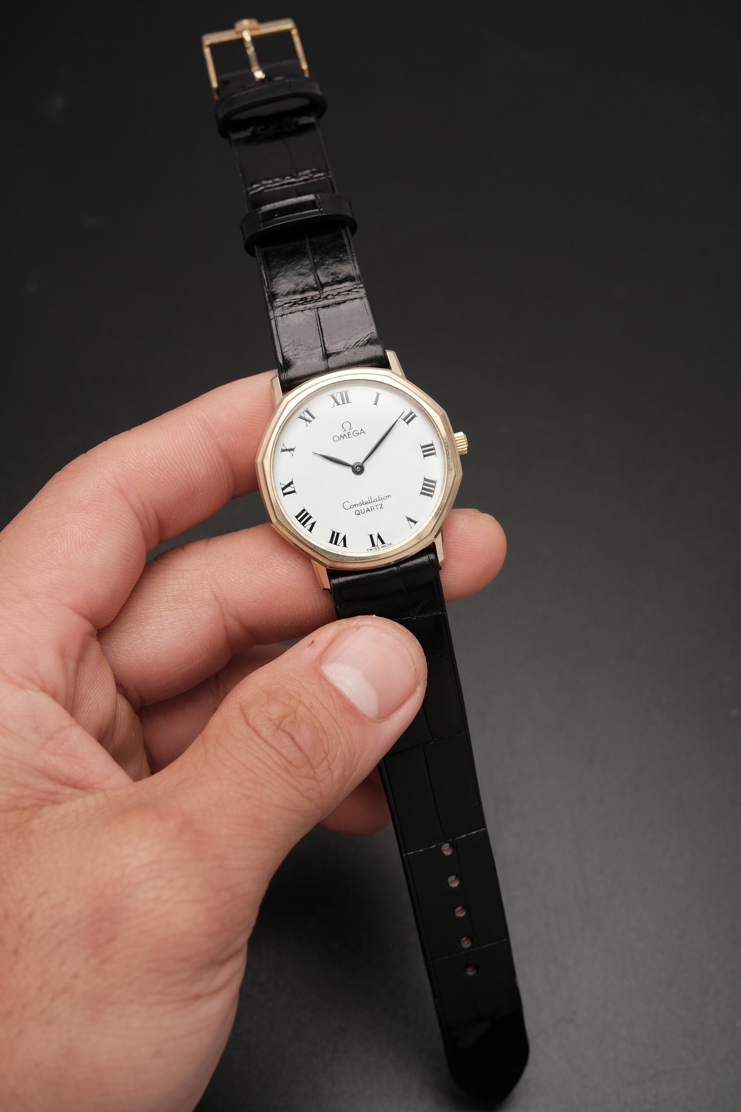 1980s Vintage Omega Constellation 1910041 Octagonal 10k gold filled