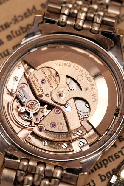 OMEGA CONSTELLATION PIE PAN DOG LEG GOLD AUTOMATIC CHRONOMETER REF. 168.005 (MOD CASE BACK)