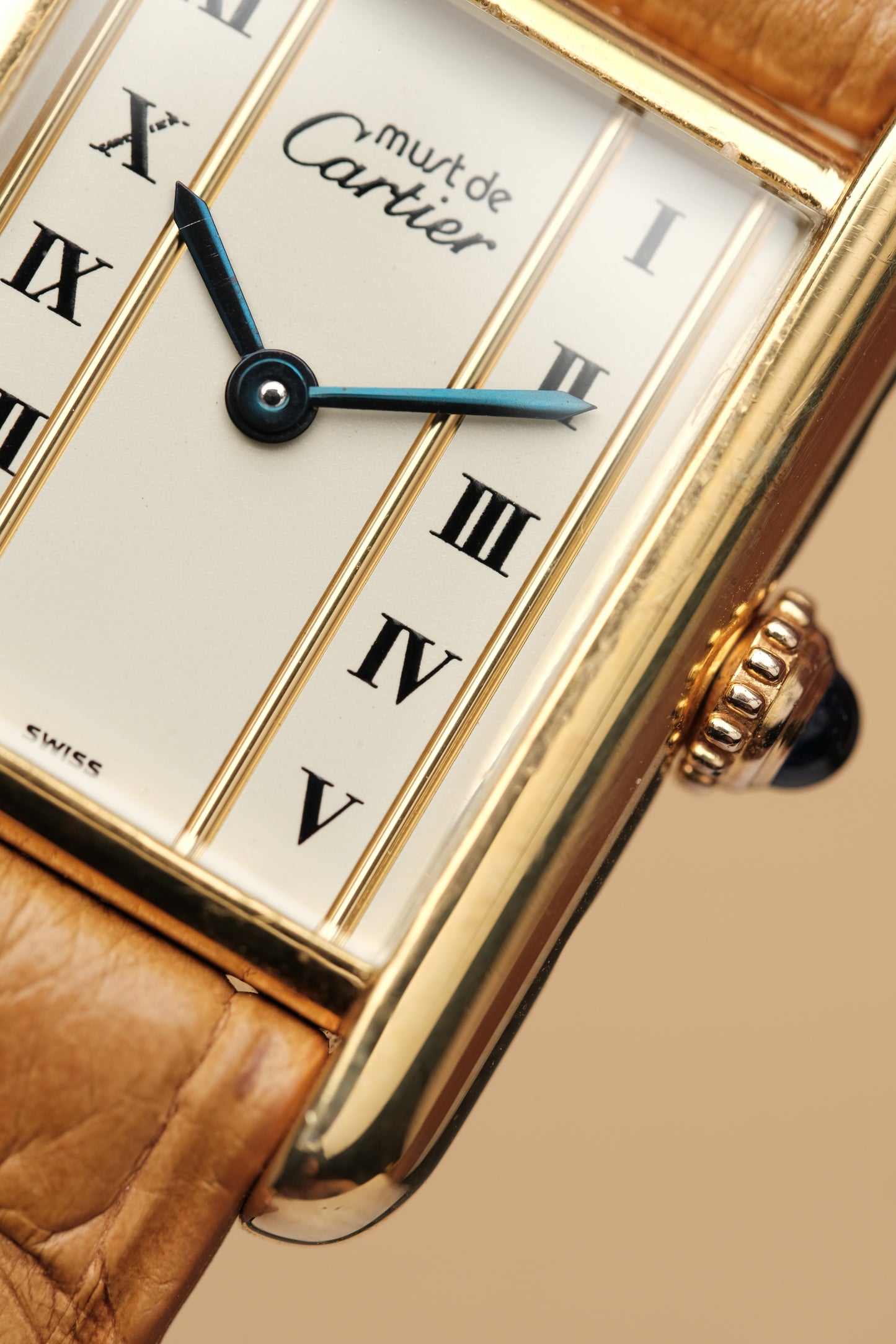 CARTIER MUST DE TANK VERMEIL (SM 20x28mm) COLUMN DIAL QUARTZ Ref.5057001