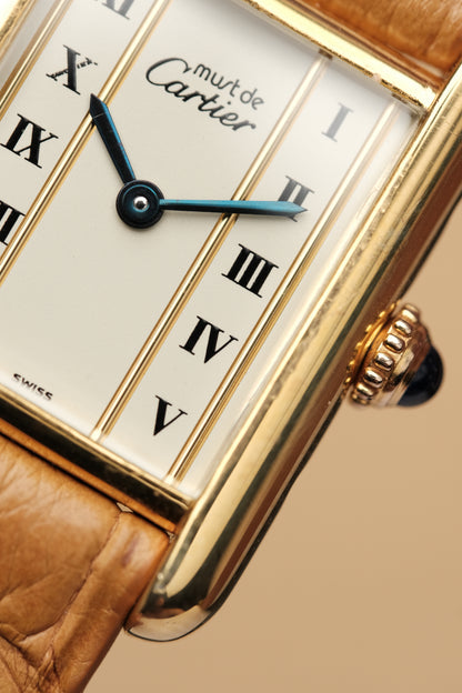 CARTIER MUST DE TANK VERMEIL (SM 20x28mm) COLUMN DIAL QUARTZ Ref.5057001