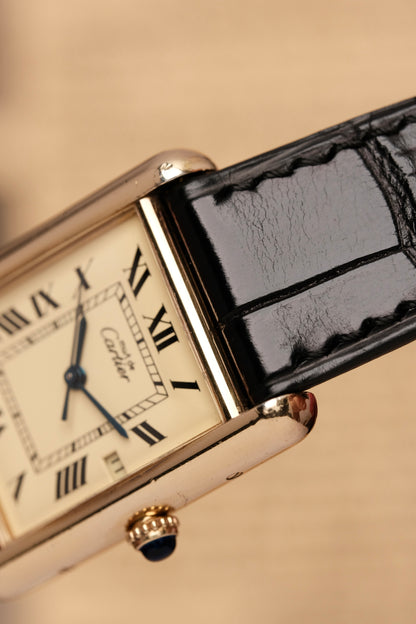 Vintage Cartier Must De Tank (XL 26x34mm) ROMAN DIAL QUARTZ Ref.2413