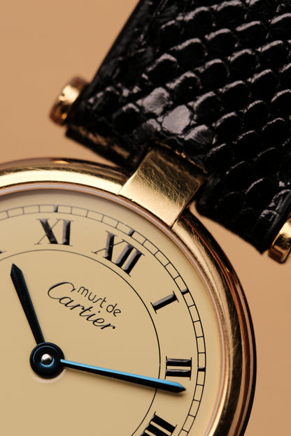 Ladies Cartier Must Vendome Vermeil 590004 ARGENT 925 Gold Plated 24MM