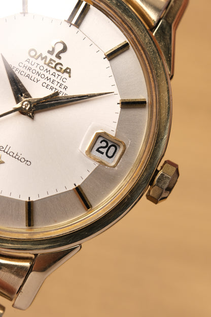 1968 OMEGA CONSTELLATION PIE PAN DOG LEG GOLD BRACELET  AUTOMATIC CHRONOMETER REF. 168.005