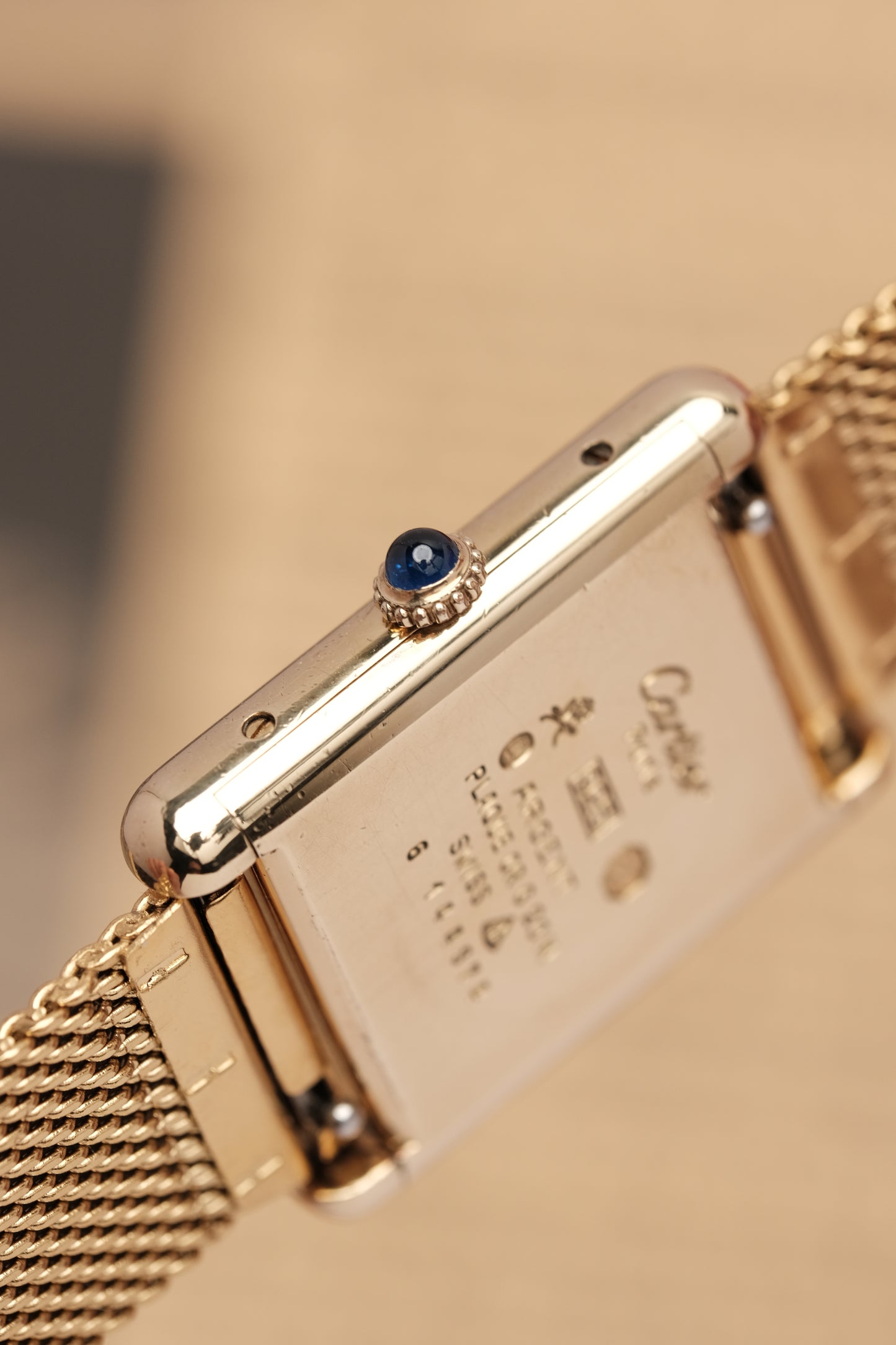 CARTIER MUST DE TANK VERMEIL (LM 23x31mm) ROMAN DIAL HAND WINDING 6144974 + BOX