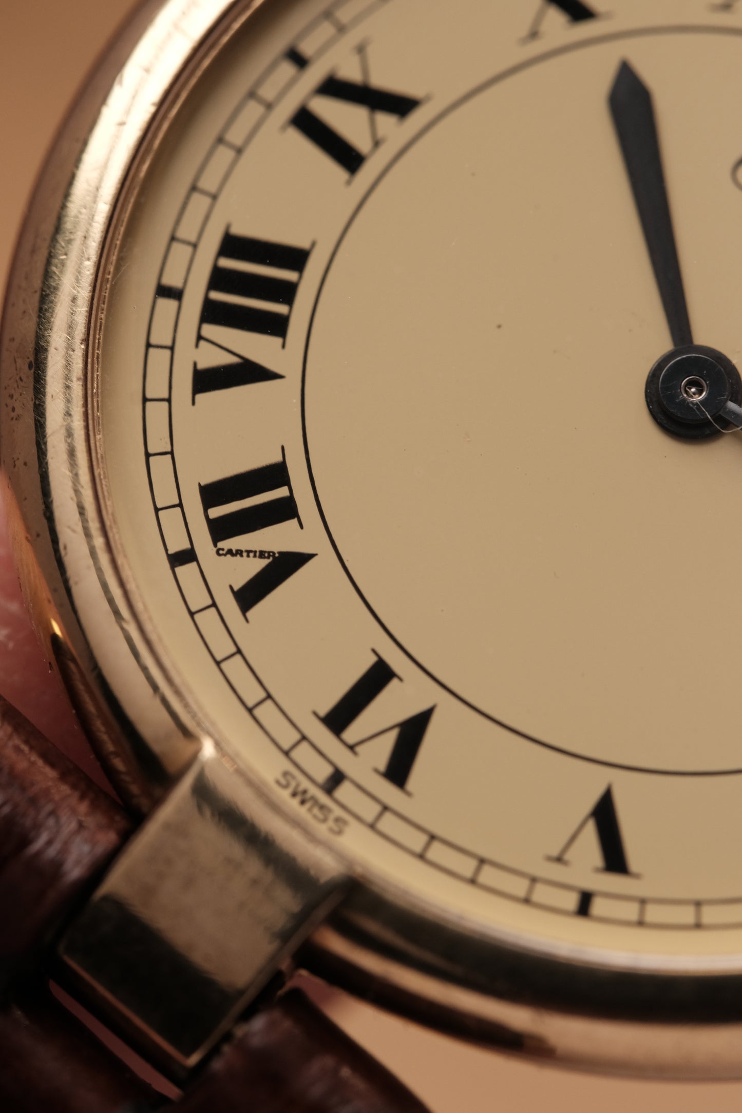 1990's  Cartier  Must Vendome LM Vermeil Quartz Gold Plated 30mm